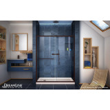 DreamLine DL-6973L-22-06 Infinity-Z 36 in. D x 60 in. W x 74 3/4 in. H Clear Sliding Shower Door in Oil Rubbed Bronze and Left Drain Biscuit Base