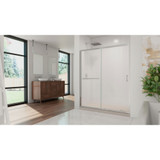DreamLine DL-6973R-22-01F Infinity-Z 36 in. D x 60 in. W x 74 3/4 in. H Frosted Sliding Shower Door in Chrome and Right Drain Biscuit Base