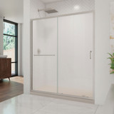 DreamLine DL-6973R-22-04F Infinity-Z 36 in. D x 60 in. W x 74 3/4 in. H Frosted Sliding Shower Door in Brushed Nickel and Right Drain Biscuit Base