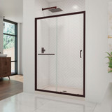 DreamLine DL-6975C-22-06 Infinity-Z 36 in. D x 48 in. W x 74 3/4 in. H Clear Sliding Shower Door in Oil Rubbed Bronze, Center Drain Biscuit Base