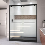 DreamLine DL-7004C-88-09 Encore 30 in. D x 60 in. W x 78 3/4 in. H Bypass Shower Door in Satin Black and Center Drain Black Base Kit