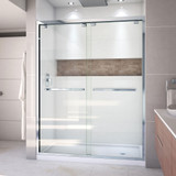 DreamLine DL-7006R-01 Encore 34 in. D x 60 in. W x 78 3/4 in. H Bypass Shower Door in Chrome and Right Drain White Base Kit