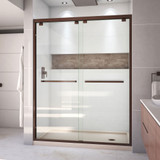 DreamLine DL-7006R-22-06 Encore 34 in. D x 60 in. W x 78 3/4 in. H Bypass Shower Door in Oil Rubbed Bronze and Right Drain Biscuit Base Kit