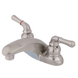 Kingston Brass Two Handle 4" Centerset Lavatory Faucet - Brushed Nickel KB628LP