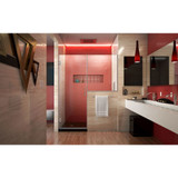 DreamLine SHDR-24283636-04 Unidoor Plus 64-64 1/2 in. W x 72 in. H Frameless Hinged Shower Door with 36 in. Half Panel in Brushed Nickel