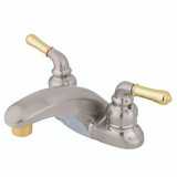 Kingston Brass Two Handle 4" Centerset Lavatory Faucet - Brushed Nickel/Polished Brass - KB629LP