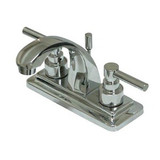 Kingston Brass Two Handle 4" Centerset Lavatory Faucet with Brass Pop-Up Drain - Polished Chrome - KS4641EL