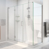 DreamLine E12322534-01 Unidoor-X 51 1/2 in. W x 34 3/8 in. D x 72 in. H Frameless Hinged Shower Enclosure in Chrome