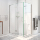 DreamLine E12430-04 Unidoor-X 30 3/8 in. W x 30 in. D x 72 in. H Hinged Shower Enclosure in Brushed Nickel