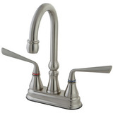 Kingston Brass Two Handle 4" Centerset Bar Faucet - Satin Nickel