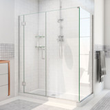 DreamLine E12730530-01 Unidoor-X 63 1/2 in. W x 30 3/8 in. D x 72 in. H Frameless Hinged Shower Enclosure in Chrome