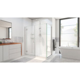 DreamLine E12730530-04 Unidoor-X 63 1/2 in. W x 30 3/8 in. D x 72 in. H Frameless Hinged Shower Enclosure in Brushed Nickel