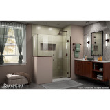 DreamLine E128243436-06 Unidoor-X 58 in. W x 36 3/8 in. D x 72 in. H Frameless Hinged Shower Enclosure in Oil Rubbed Bronze