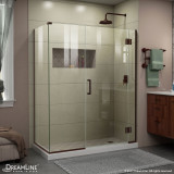 DreamLine E1292234-06 Unidoor-X 57 in. W x 34 3/8 in. D x 72 in. H Frameless Hinged Shower Enclosure in Oil Rubbed Bronze