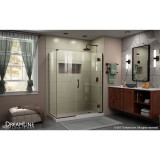 DreamLine E12922534-06 Unidoor-X 57 1/2 in. W x 34 3/8 in. D x 72 in. H Frameless Hinged Shower Enclosure in Oil Rubbed Bronze