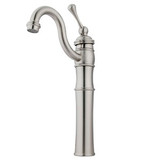 Kingston Brass Single Handle Vessel Sink Faucet with Optional Cover Plate - Satin Nickel KB3428BL