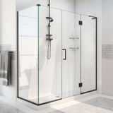 DreamLine E32322534R-09 Unidoor-X 69 1/2 in. W x 34 3/8 in. D x 72 in. H Frameless Hinged Shower Enclosure in Satin Black