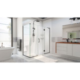 DreamLine E32322534R-09 Unidoor-X 69 1/2 in. W x 34 3/8 in. D x 72 in. H Frameless Hinged Shower Enclosure in Satin Black