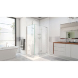 DreamLine E32334R-04 Unidoor-X 47 3/8 in. W x 34 in. D x 72 in. H Hinged Shower Enclosure in Brushed Nickel