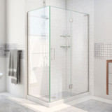 DreamLine E32430R-04 Unidoor-X 48 3/8 in. W x 30 in. D x 72 in. H Hinged Shower Enclosure in Brushed Nickel