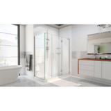 DreamLine E3261430R-01 Unidoor-X 64 in. W x 30 3/8 in. D x 72 in. H Frameless Hinged Shower Enclosure in Chrome