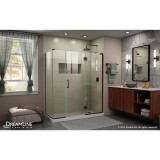 DreamLine E3261430R-06 Unidoor-X 64 in. W x 30 3/8 in. D x 72 in. H Frameless Hinged Shower Enclosure in Oil Rubbed Bronze