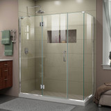 DreamLine E3261434L-01 Unidoor-X 64 in. W x 34 3/8 in. D x 72 in. H Frameless Hinged Shower Enclosure in Chrome