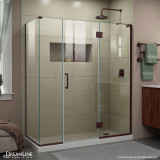 DreamLine E3261434R-06 Unidoor-X 64 in. W x 34 3/8 in. D x 72 in. H Frameless Hinged Shower Enclosure in Oil Rubbed Bronze