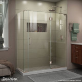 DreamLine E3280634R-04 Unidoor-X 58 in. W x 34 3/8 in. D x 72 in. H Frameless Hinged Shower Enclosure in Brushed Nickel