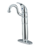 Kingston Brass Single Handle Vessel Sink Faucet with Optional Cover Plate - Polished Chrome KB1421LL