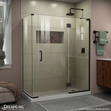 DreamLine E3300630R-09 Unidoor-X 60 in. W x 30 3/8 in. D x 72 in. H Frameless Hinged Shower Enclosure in Satin Black