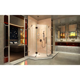 DreamLine DL-6050-22-06 Prism Lux 36 in. D x 36 in. W x 74 3/4 in. H Frameless Shower Enclosure in Oil Rubbed Bronze, Corner Drain Biscuit Base