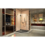 DreamLine DL-6052-88-09 Prism Lux 40 in. D x 40 in. W x 74 3/4 in. H Frameless Shower Enclosure in Satin Black and Corner Drain Black Base