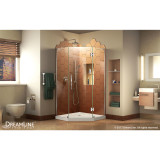 DreamLine DL-6061-01 Prism Plus 38 in. D x 38 in. W x 74 3/4 in. H Frameless Shower Enclosure in Chrome and Corner Drain White Base
