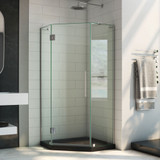 DreamLine DL-6061-88-01 Prism Plus 38 in. D x 38 in. W x 74 3/4 in. H Frameless Shower Enclosure in Chrome and Corner Drain Black Base