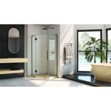 DreamLine DL-6062-22-06 Prism Plus 40 in. D x 40 in. W x 74 3/4 in. H Frameless Shower Enclosure in Oil Rubbed Bronze, Corner Drain Biscuit Base