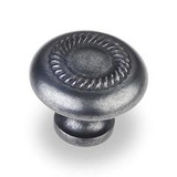 Hardware Resources Z118-DACM 1-1/4" Diameter Cabinet Knob with Rope Detail - Screws Included - Gun Metal