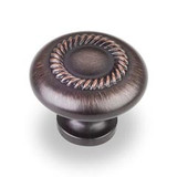 Hardware Resources Z118-DBAC 1-1/4" Diameter Cabinet Knob with Rope Detail - Screws Included - Brushed Oil Rubbed Bronze