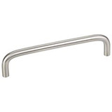 Hardware Resources 5-3/8" Overall Length Steel Wire Cabinet Pull - Screws Included - 128 mm center-to-center Holes - Satin Nickel - S271-128SN