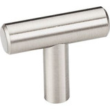 Hardware Resources 39SS 39 mm (1-1/2") Overall Length 7/16" Diameter Hollow Stainless Steel Cabinet Bar Pull "T" Knob with Beveled Ends - Screws Included