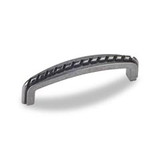 Hardware Resources Z118-3DACM 3-3/8" Overall Length Cabinet Pull with Rope Detail- Screws Included - Gun Metal