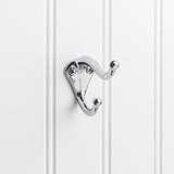 Hardware Resources 2-5/16" Double Zinc Wall Mount Coat and Hat Hook - Screws Included - Polished Chrome - YD10-231PC