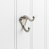 Hardware Resources 2-5/16" Double Zinc Wall Mount Coat and Hat Hook - Screws Included - Satin Nickel - YD10-231SN