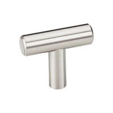 Hardware Resources 40SN 40 mm (1-9/16") Overall Length 7/16" Diameter Steel Cabinet Bar Pull "T" Knob with Beveled Ends - Screws Included - Satin Nickel