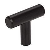 Hardware Resources 40MB 40 mm (1-9/16") Overall Length 7/16" Diameter Steel Cabinet Bar Pull "T" Knob with Beveled Ends - Screws Included - Matte Black