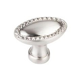 Hardware Resources Z115L-SN 1-3/8" Overall Rope Trim Length Cabinet Knob - Screws Included - Satin Nickel