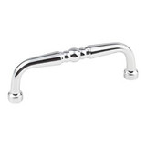 Hardware Resources 3-3/8" Overall Length Turned Cabinet Pull - Screws Included - Polished Chrome - Z259-3PC