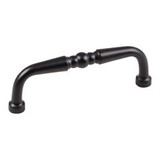 Hardware Resources Z259-3MB 3-3/8" Overall Length Turned Cabinet Pull - Screws Included - Matte Black