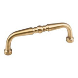 Hardware Resources 3-3/8" Overall Length Turned Cabinet Pull - 3" center-to-center Holes - Screws Included - Satin Brass - Z259-3SB
