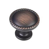 Hardware Resources Z115DBAC 1-1/4" Diameter Rope Trim Cabinet Knob - Screws Included - Brushed Oil Rubbed Bronze